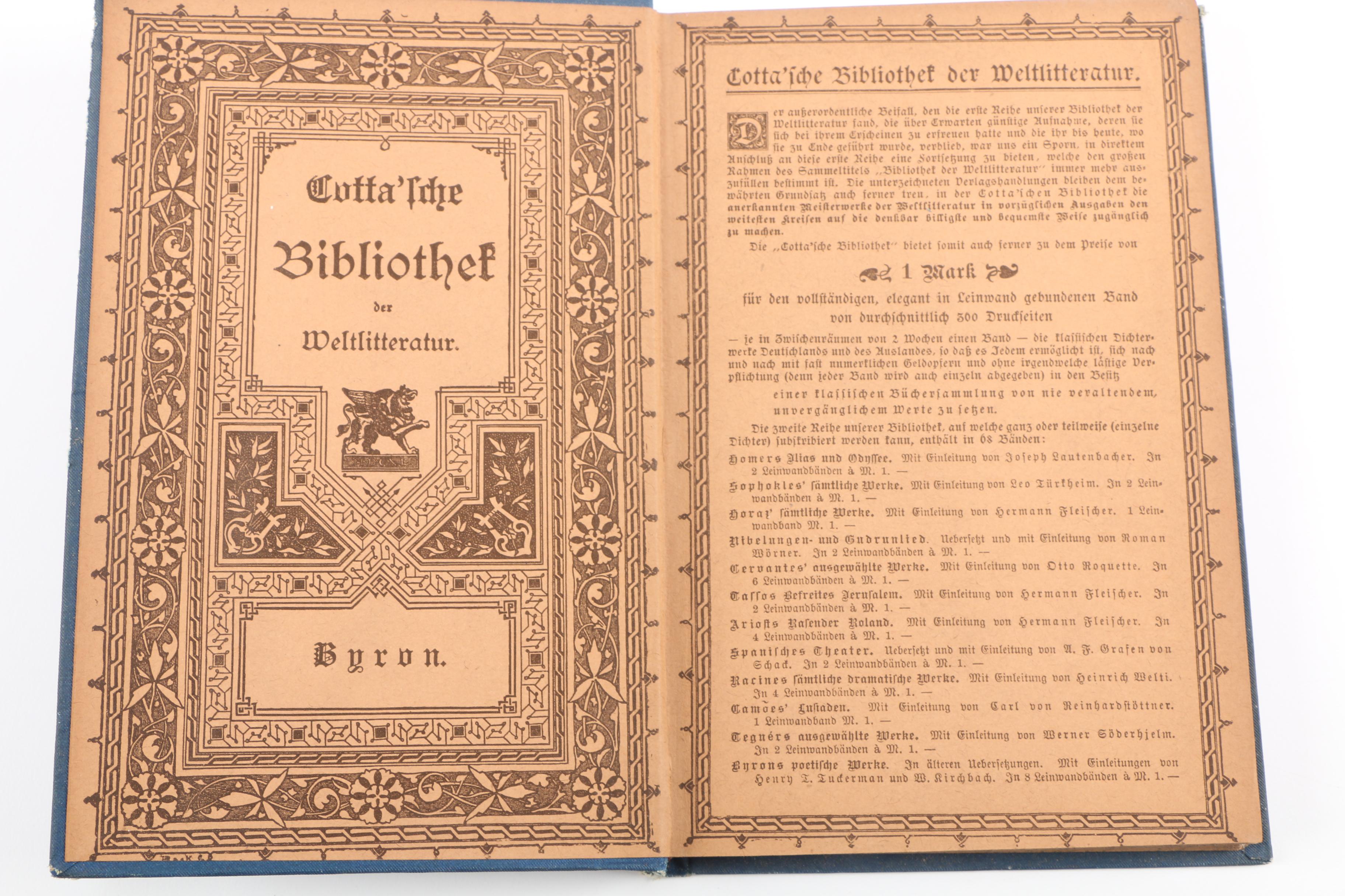 Antique Set of The Works of Lord Byron in German