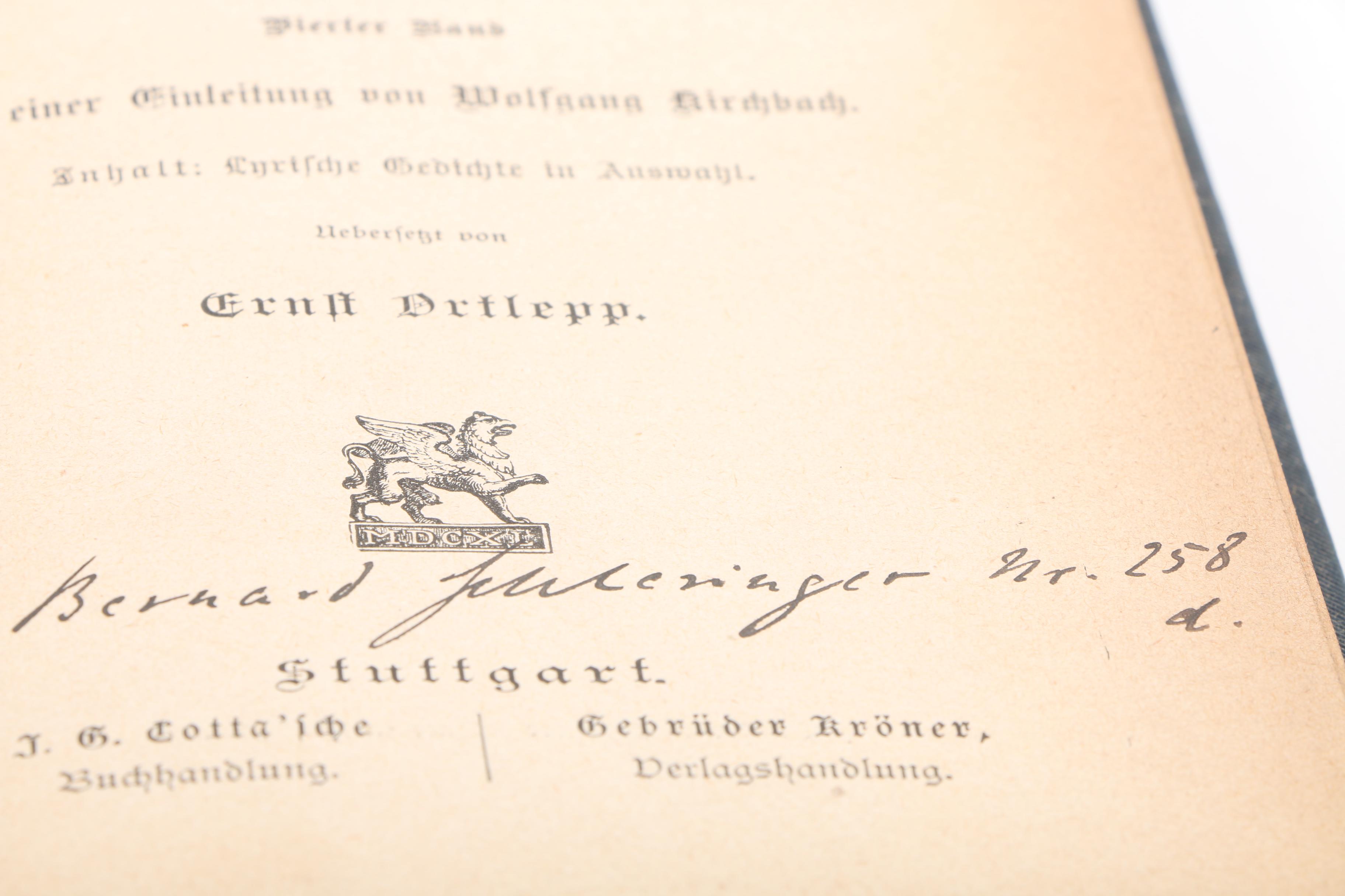 Antique Set of The Works of Lord Byron in German