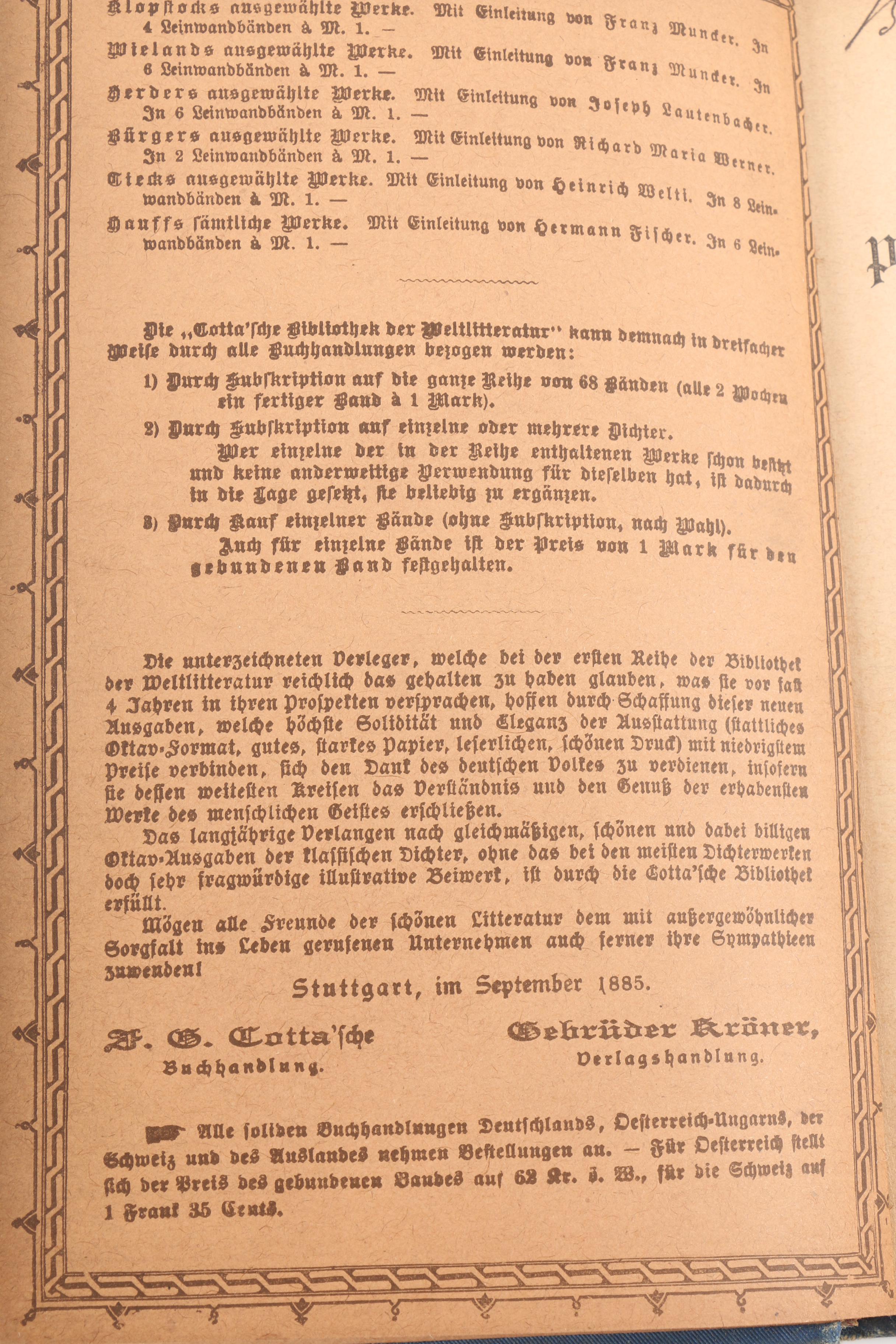 Antique Set of The Works of Lord Byron in German