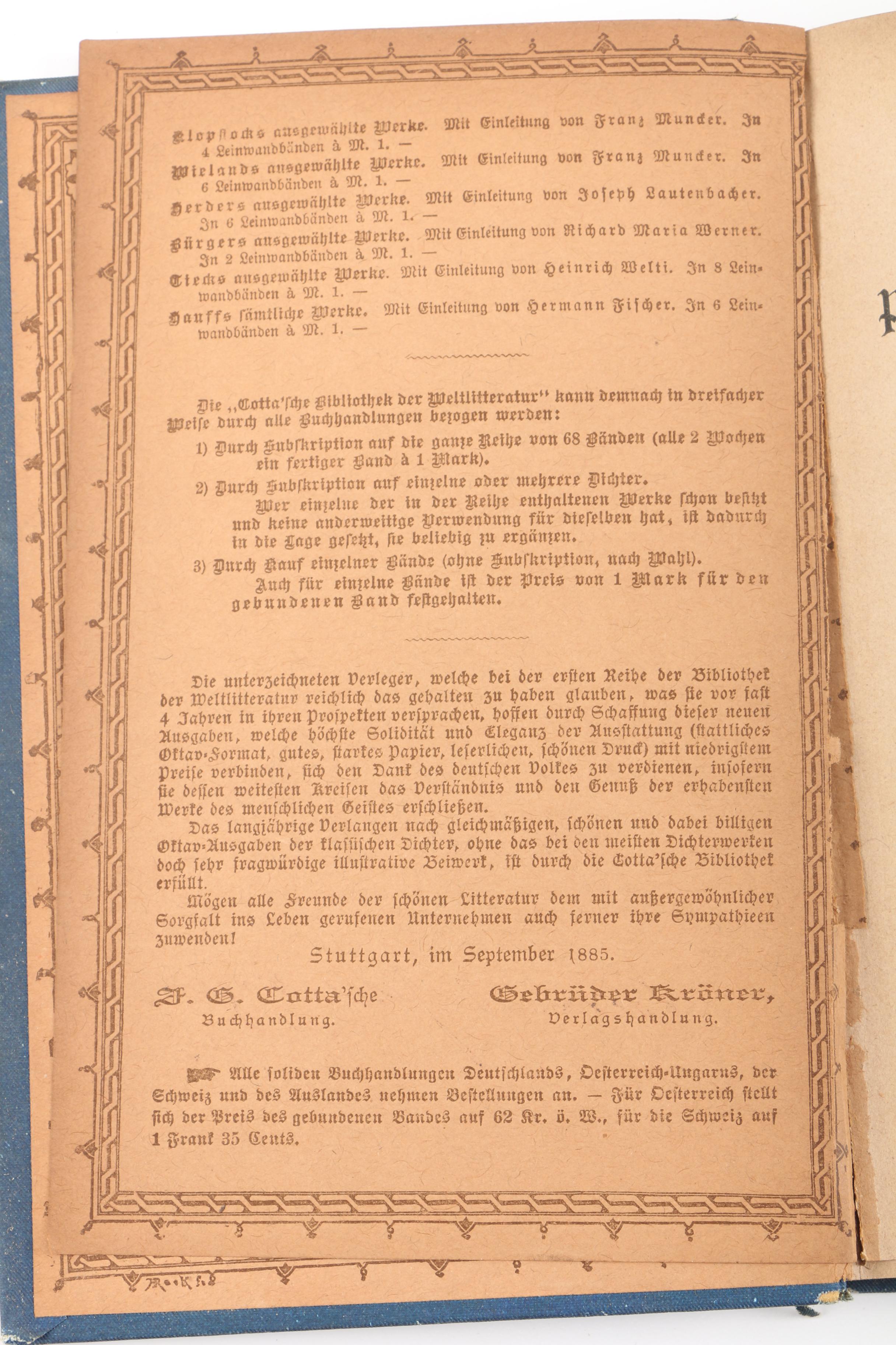 Antique Set of The Works of Lord Byron in German