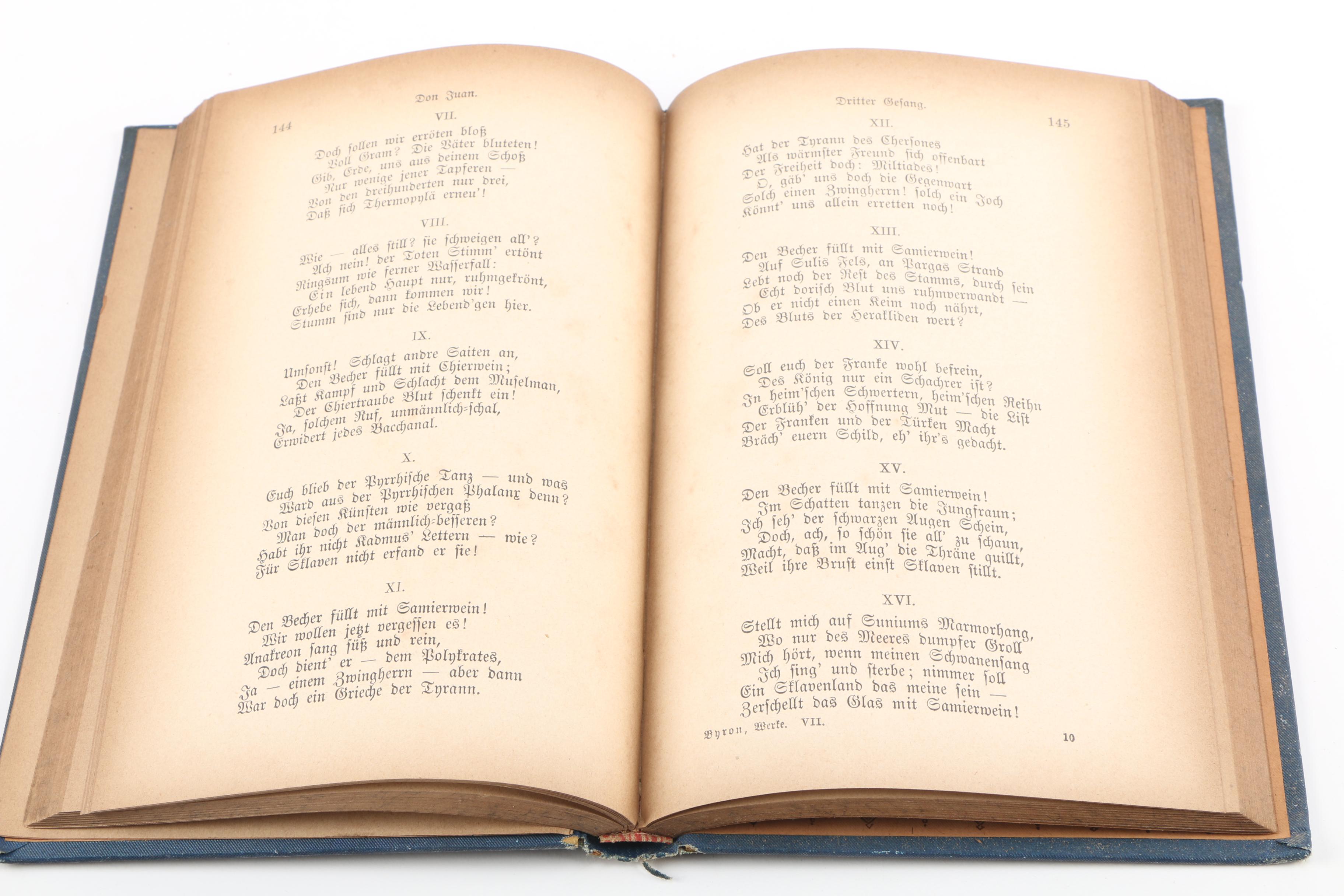 Antique Set of The Works of Lord Byron in German