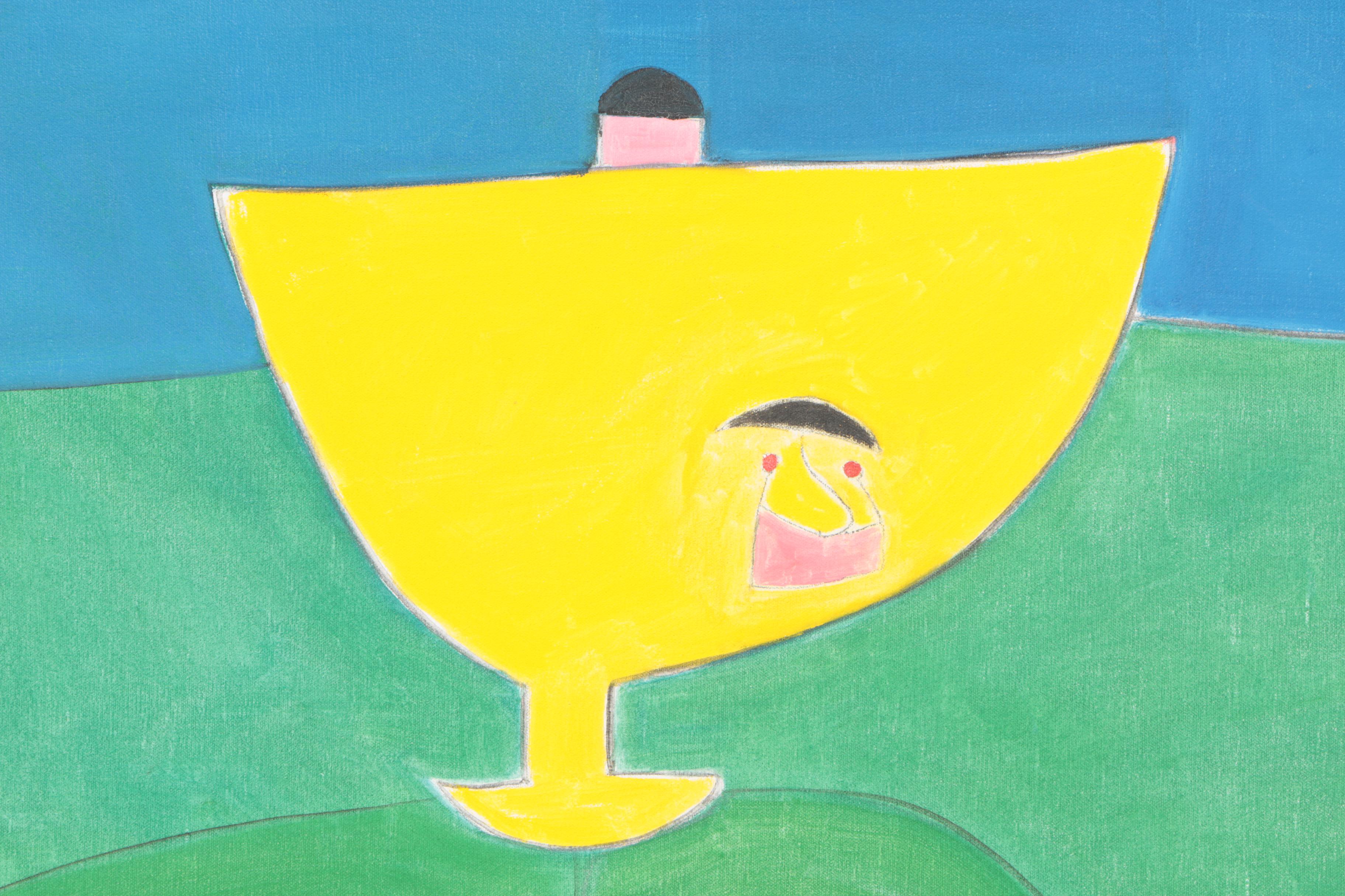 Joan Abelove Acrylic Painting on Canvas "Blinking Light"