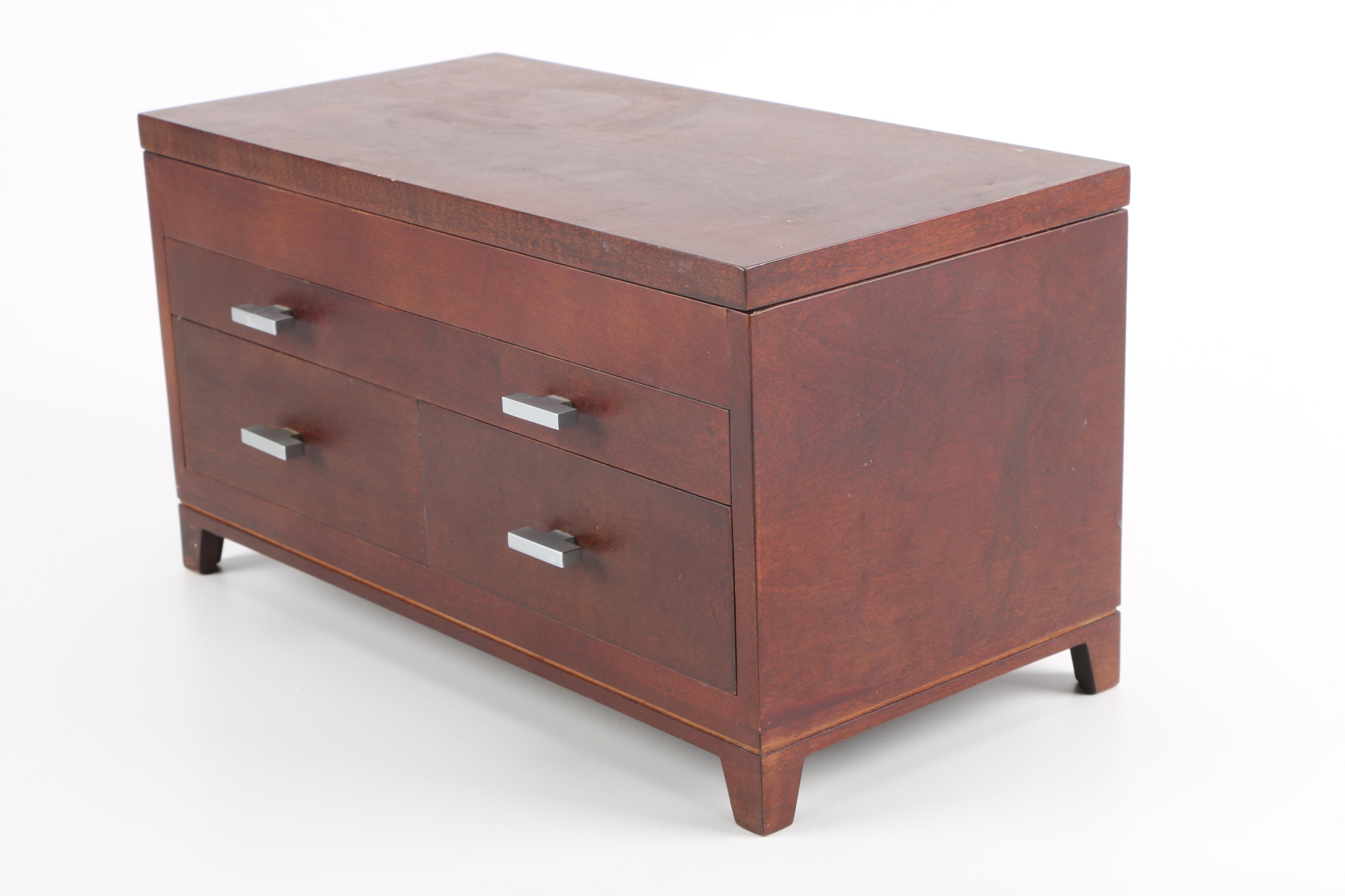 Velvet Lined Wooden Jewelry Box