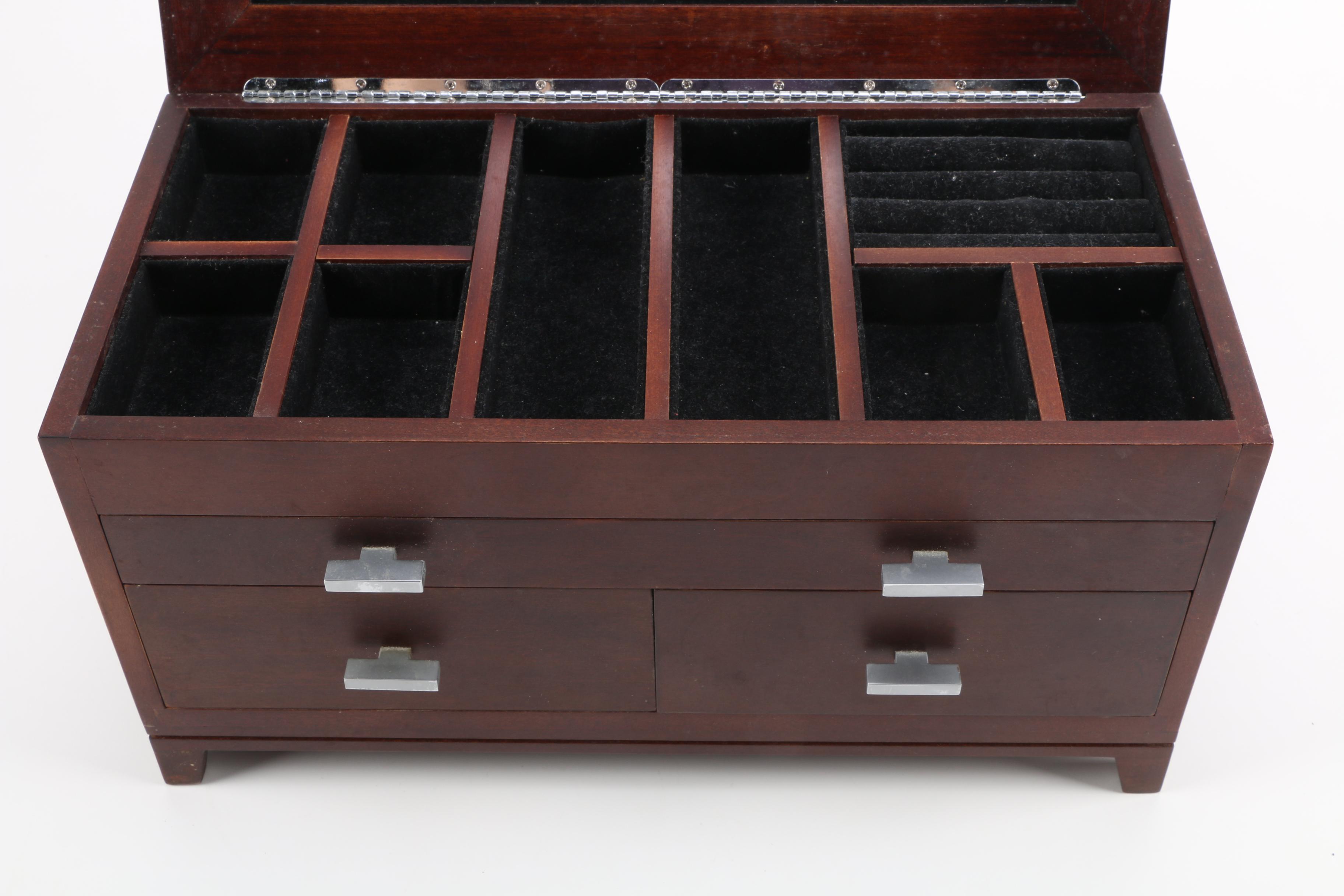 Velvet Lined Wooden Jewelry Box