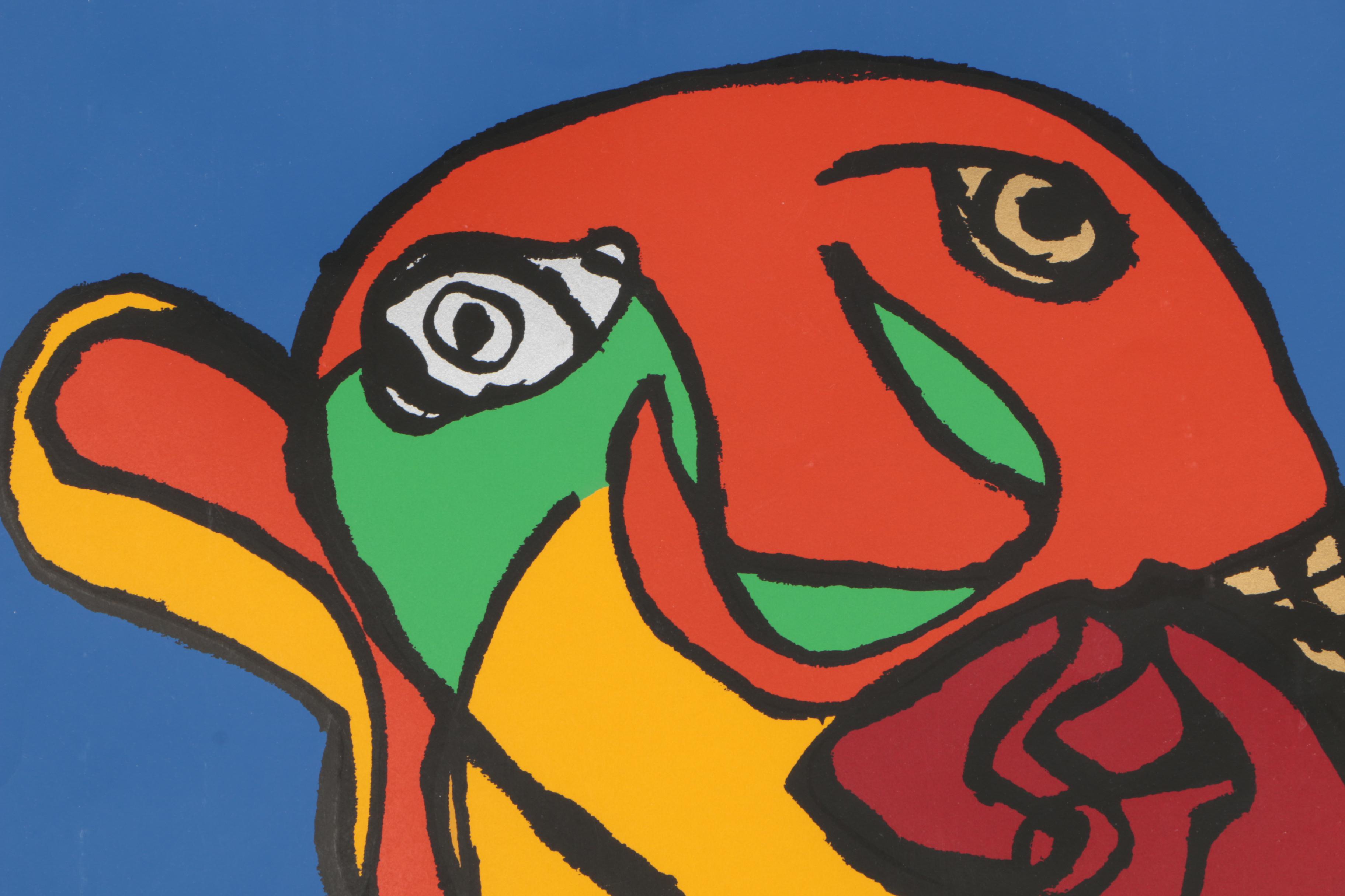 Karel Appel Limited Edition Serigraph "Blue Sky Kiss"