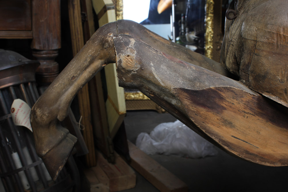 Gustav Dentzel Hand-Carved Reindeer Sculpture