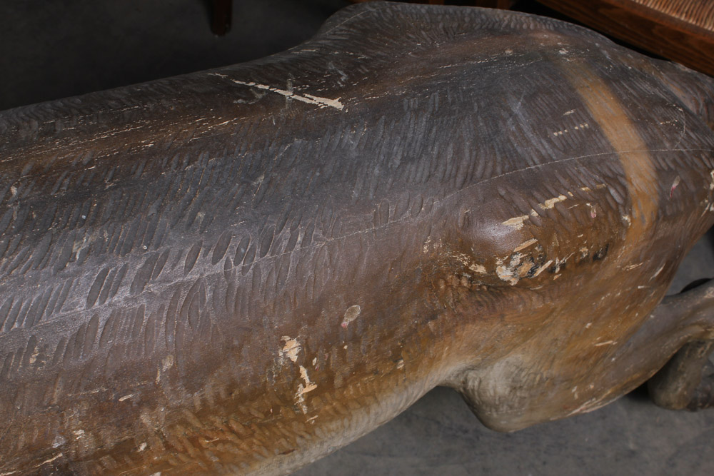 Gustav Dentzel Hand-Carved Reindeer Sculpture