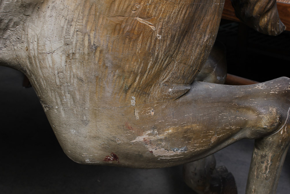 Gustav Dentzel Hand-Carved Reindeer Sculpture