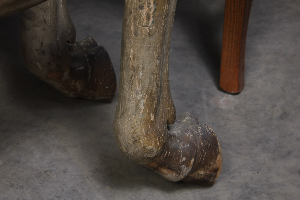 Gustav Dentzel Hand-Carved Reindeer Sculpture