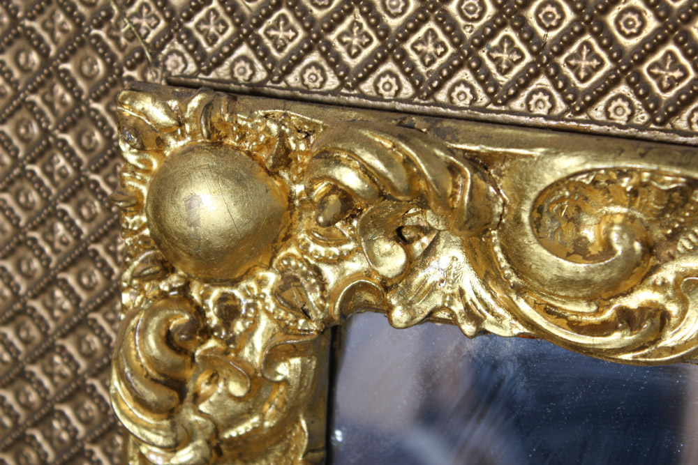 Ornate Gold Tone Wood Framed Mirror
