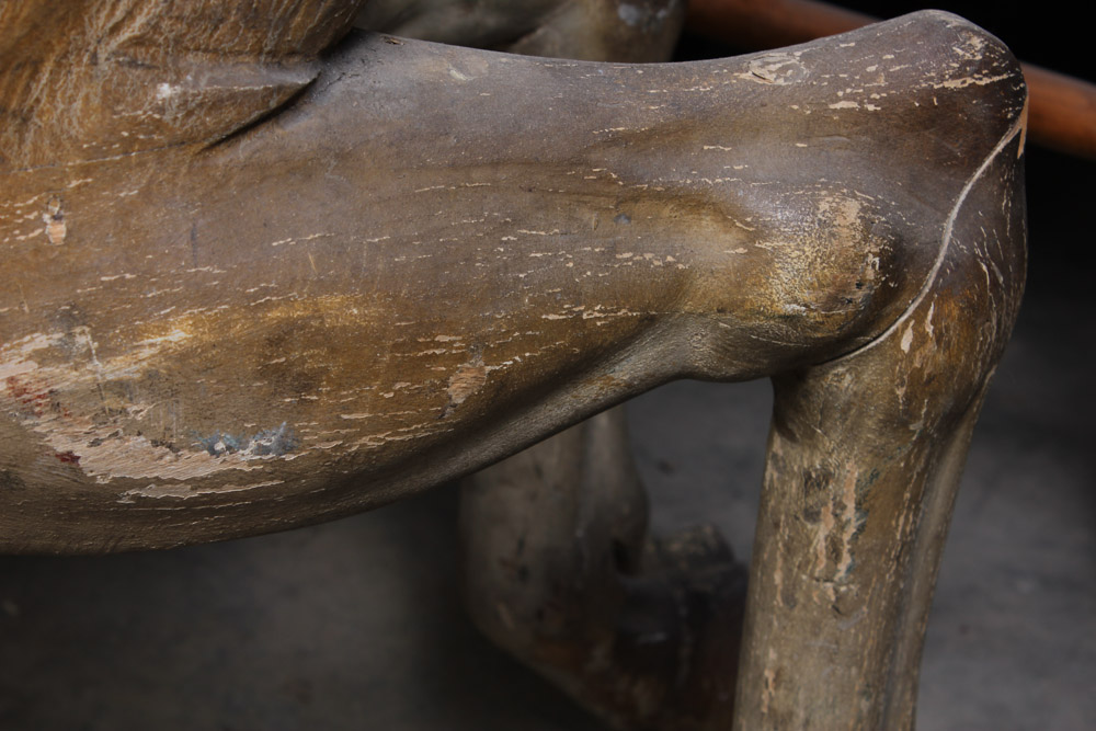 Gustav Dentzel Hand-Carved Reindeer Sculpture