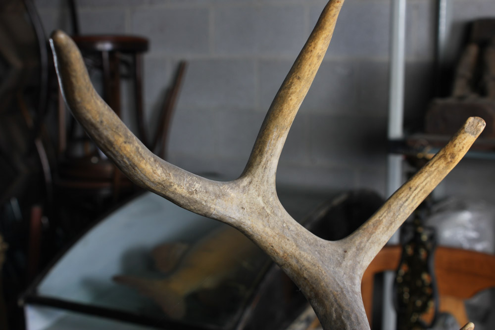 Gustav Dentzel Hand-Carved Reindeer Sculpture