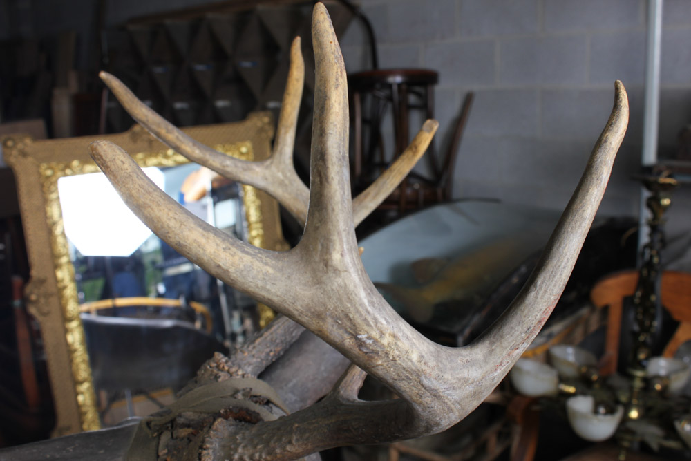 Gustav Dentzel Hand-Carved Reindeer Sculpture