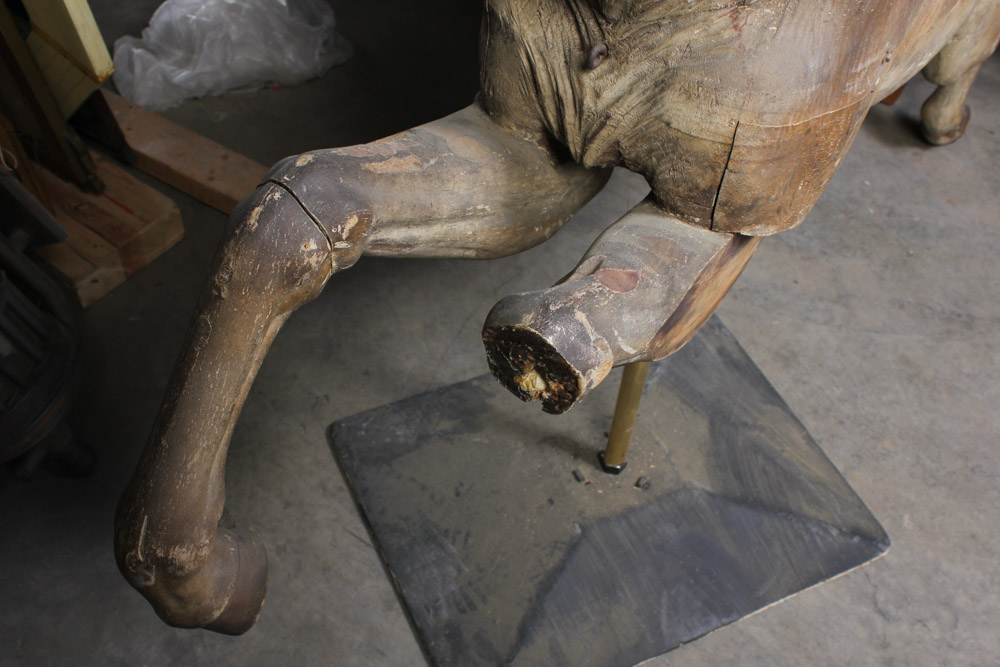 Gustav Dentzel Hand-Carved Reindeer Sculpture