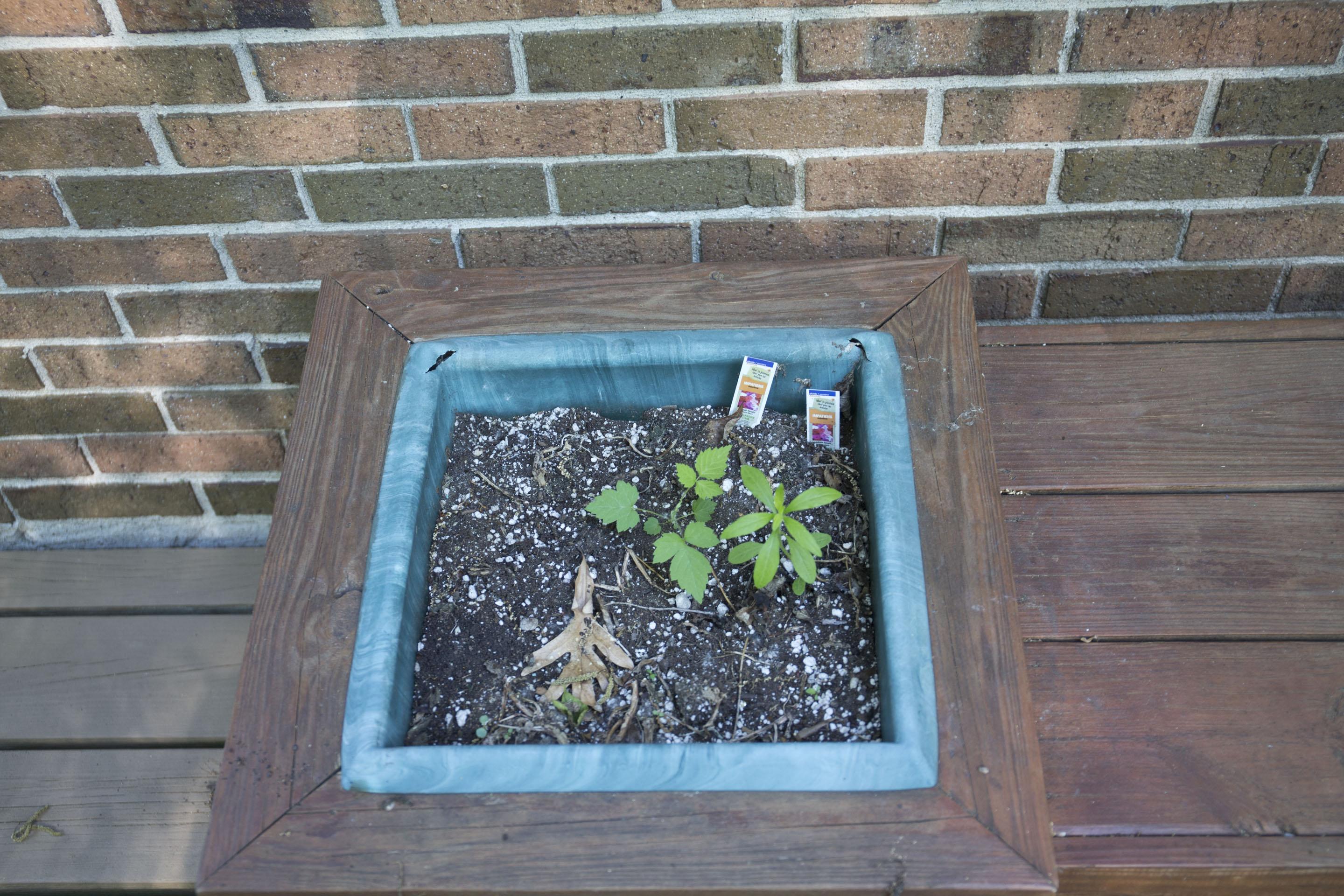 Wooden Outdoor Planter Bench