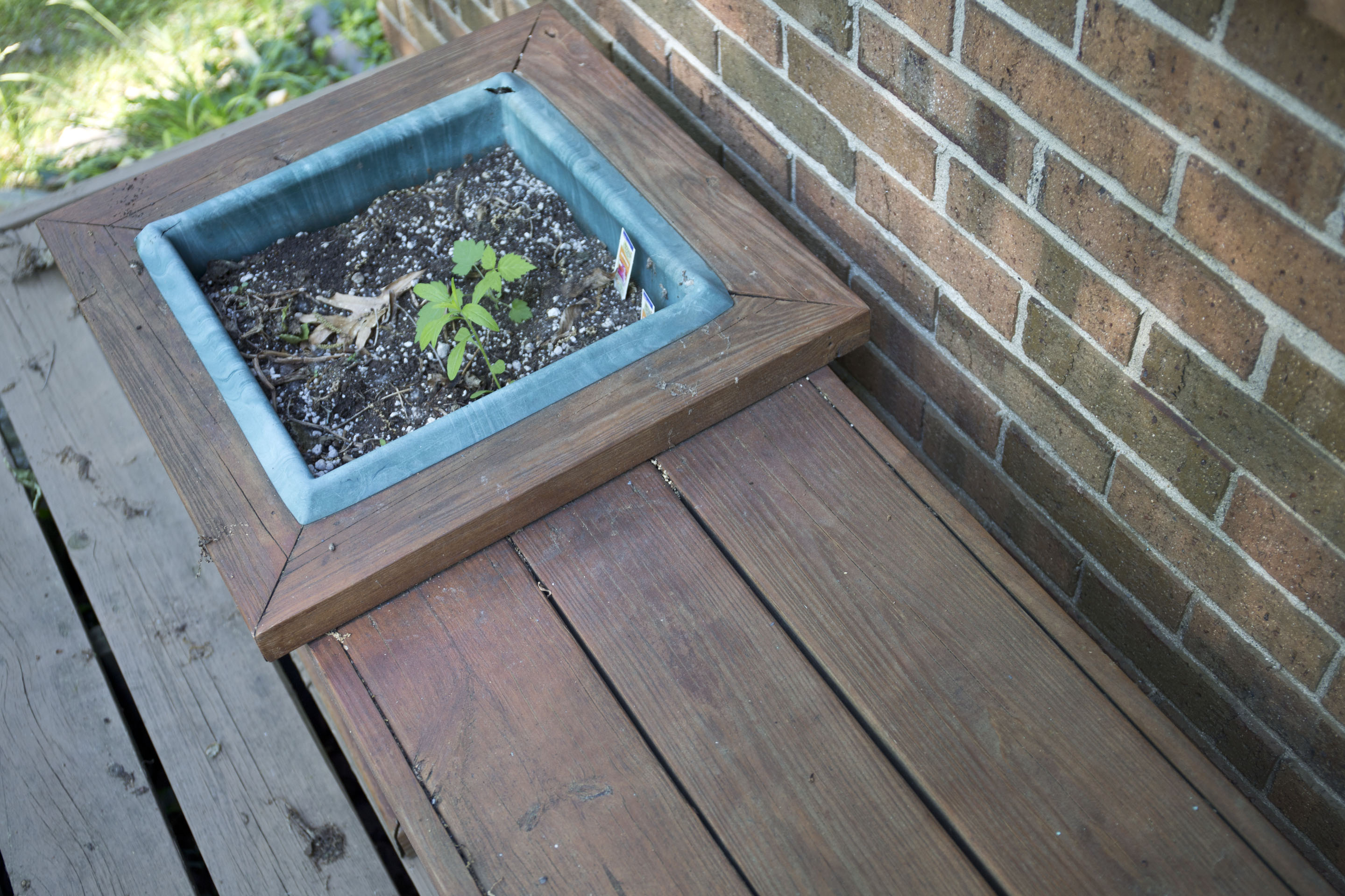 Wooden Outdoor Planter Bench