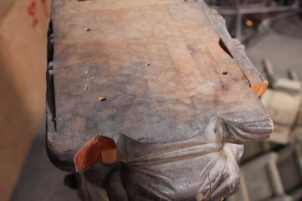 Carved Architectural Salvage with Lion Head Design