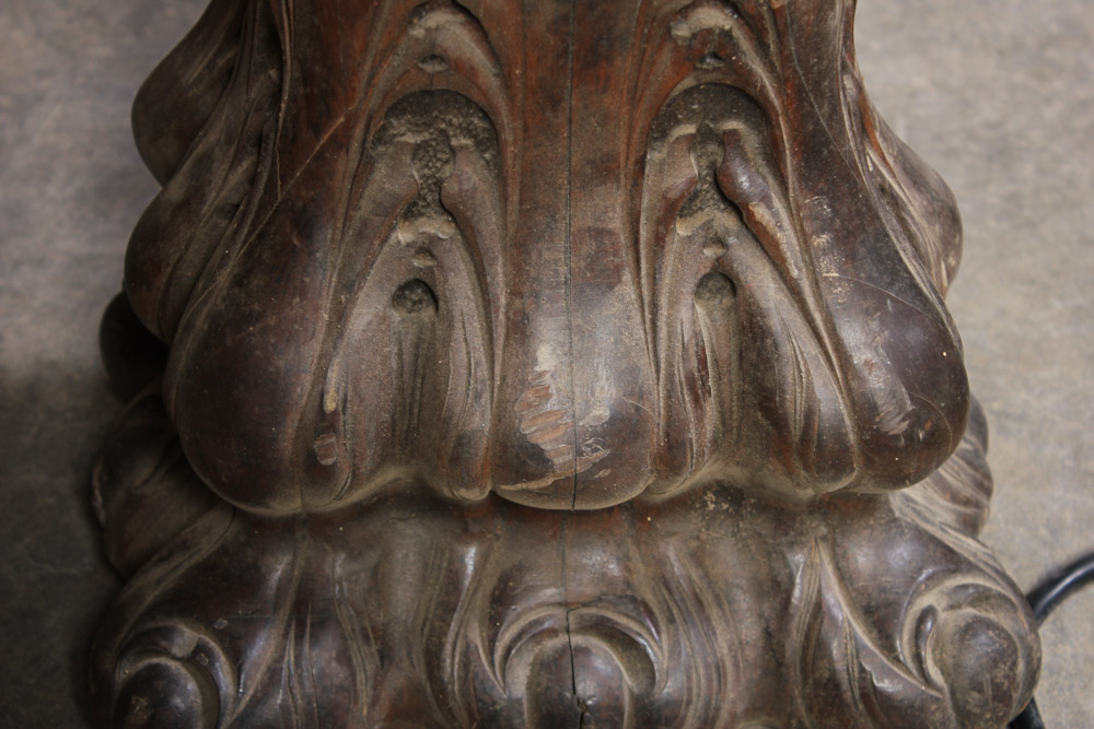 Carved Architectural Salvage with Lion Head Design