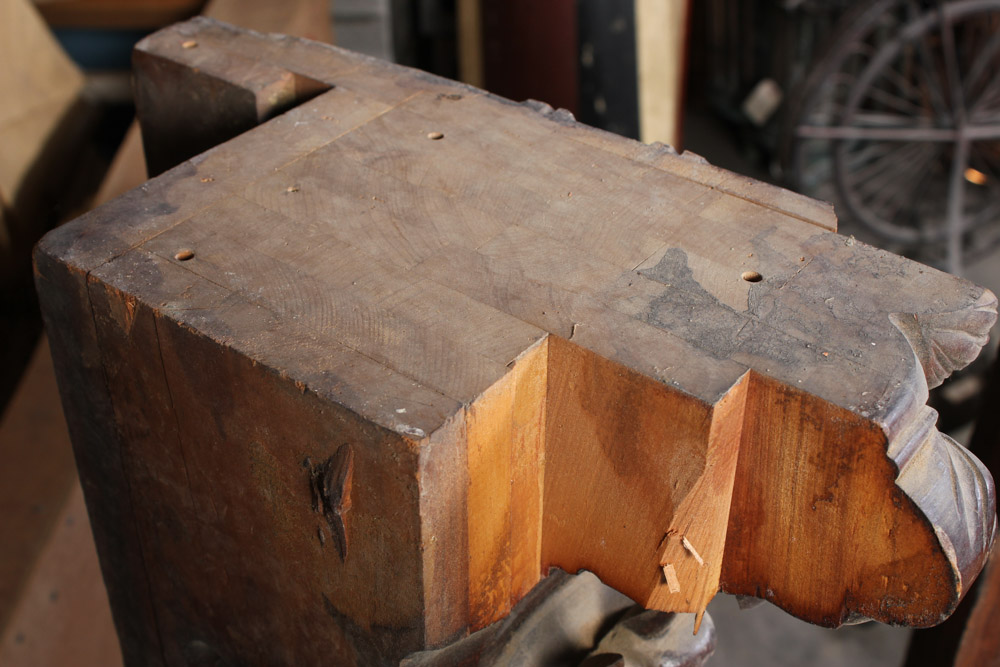 Carved Architectural Salvage with Lion Head Design