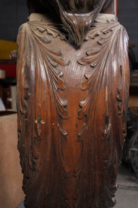 Carved Architectural Salvage with Lion Head Design