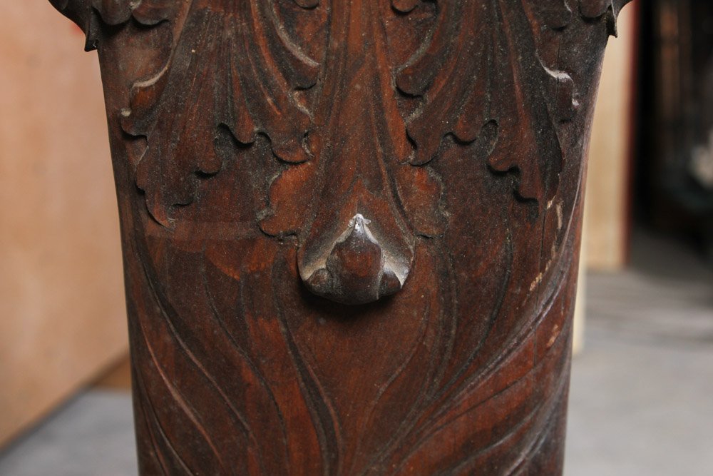 Carved Architectural Salvage with Lion Head Design