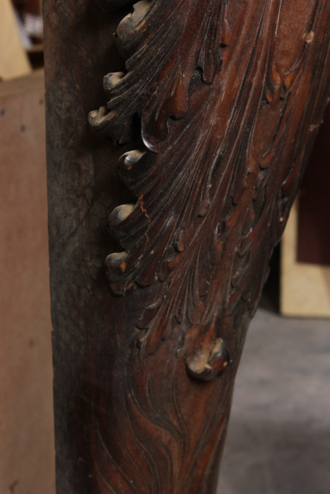 Carved Architectural Salvage with Lion Head Design