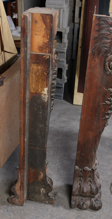 Carved Architectural Salvage with Lion Head Design