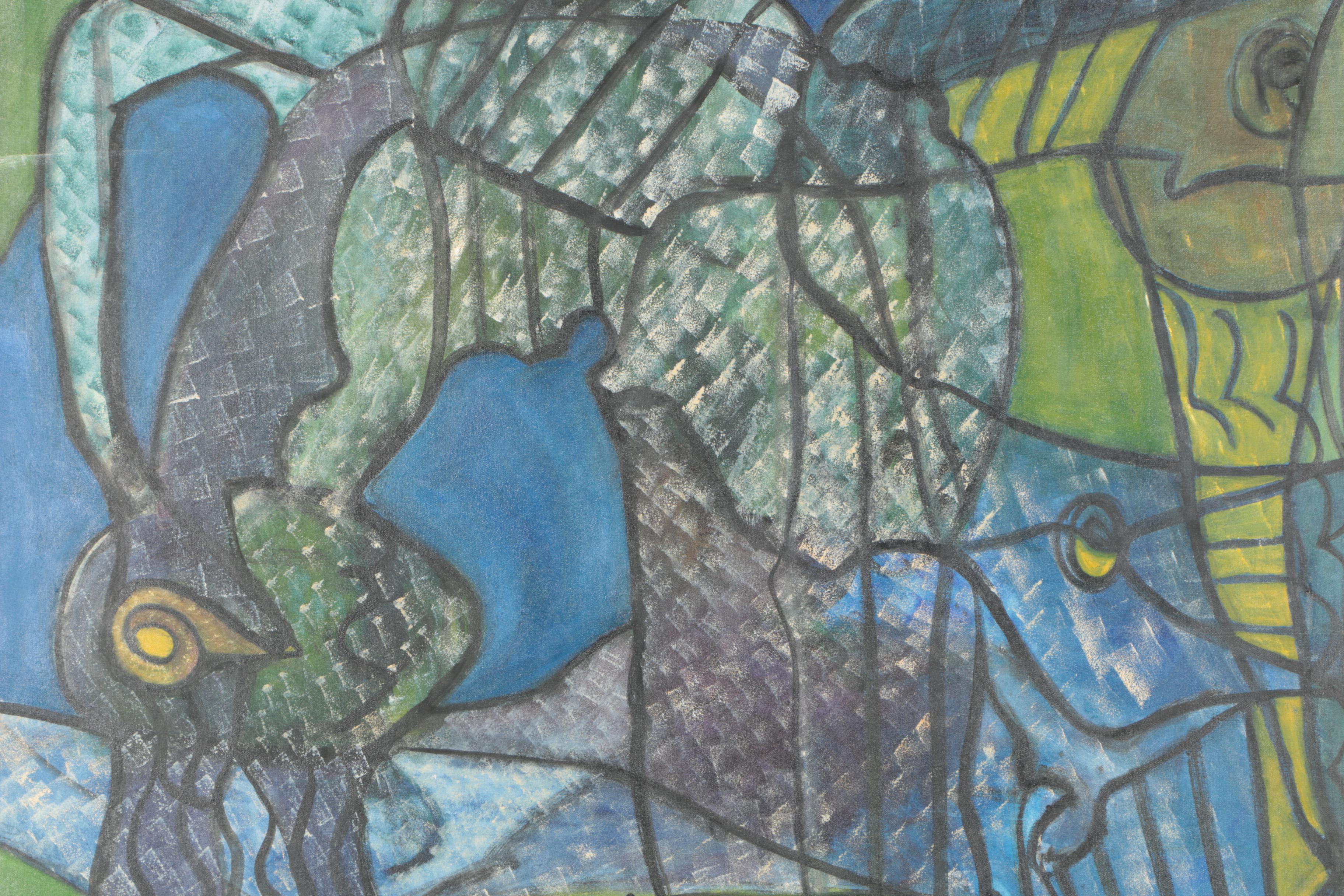 Joan Abelove Oil on Canvas "Girl Washing Her Hair"