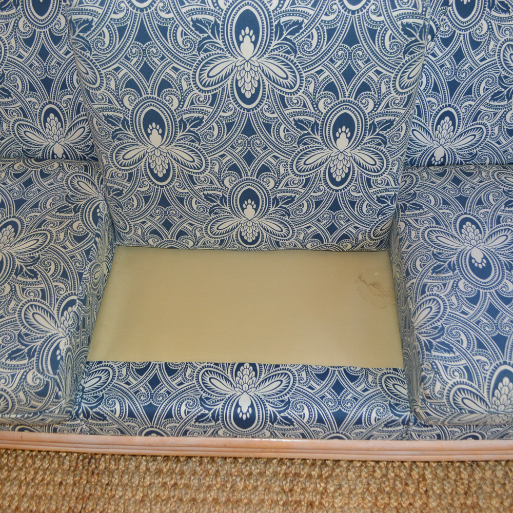 Faux Bamboo and Wicker Camel Back Sofa