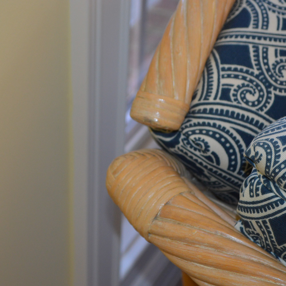 Faux Bamboo and Wicker Camel Back Sofa