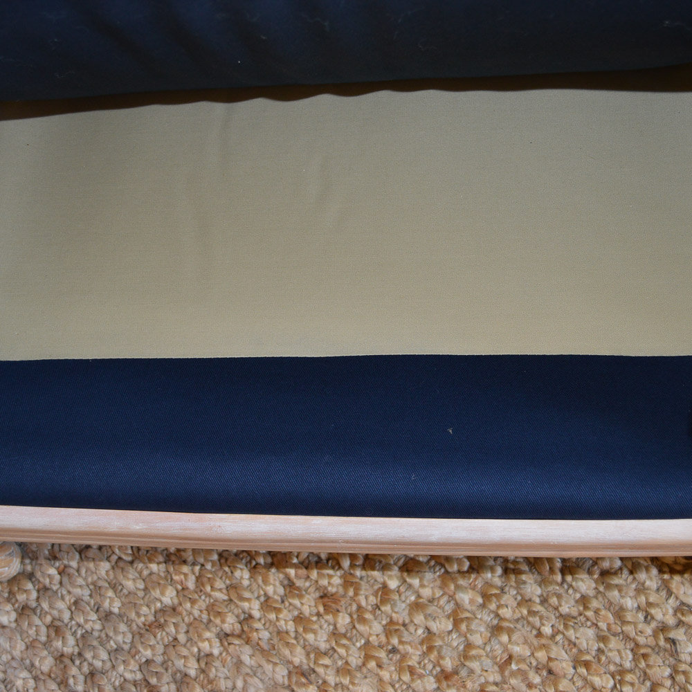 Faux Bamboo and Wicker Wing Chair With Ottoman