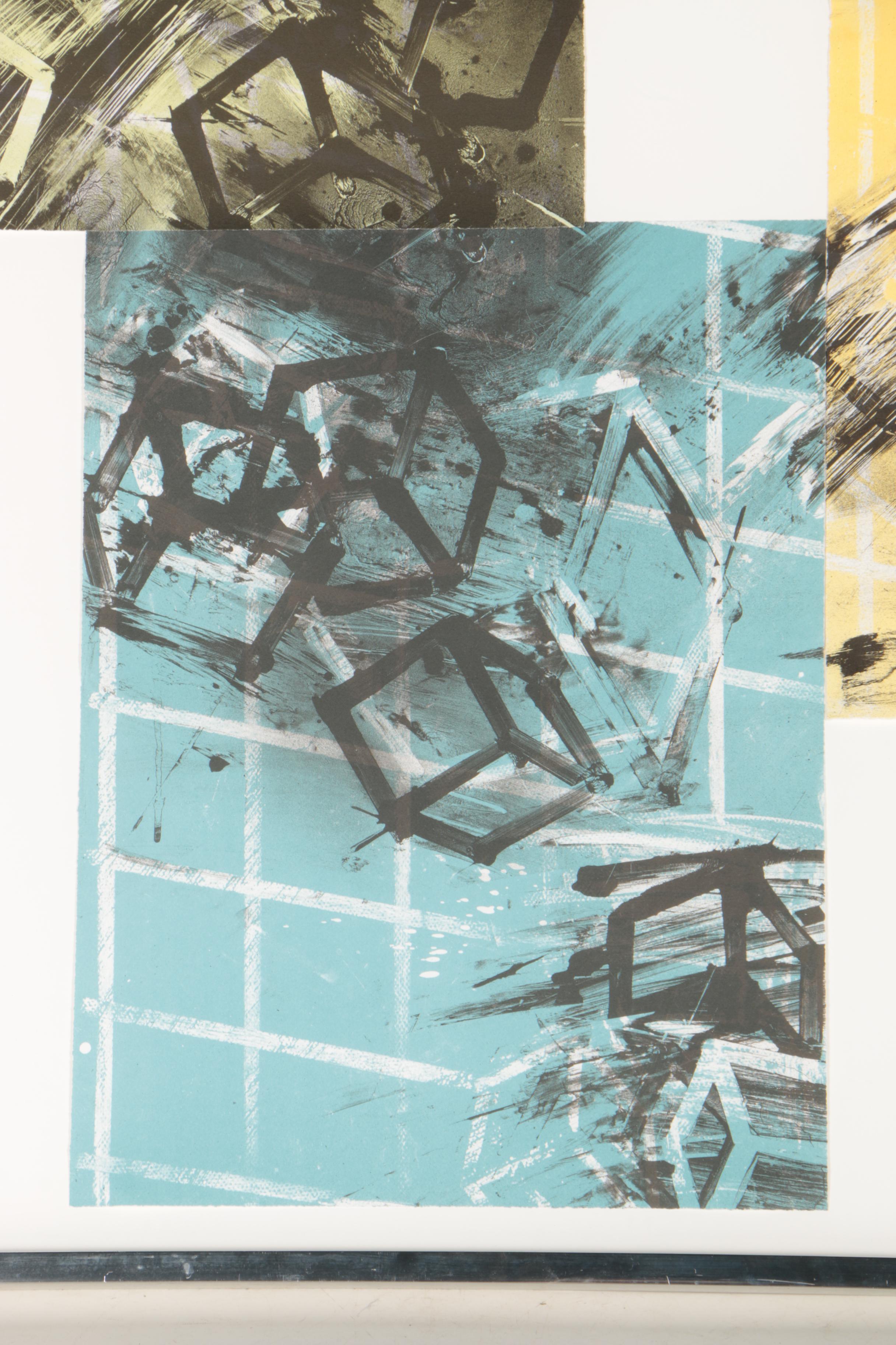 Mel Bochner Abstract Serigraph "Four Color Quartet"