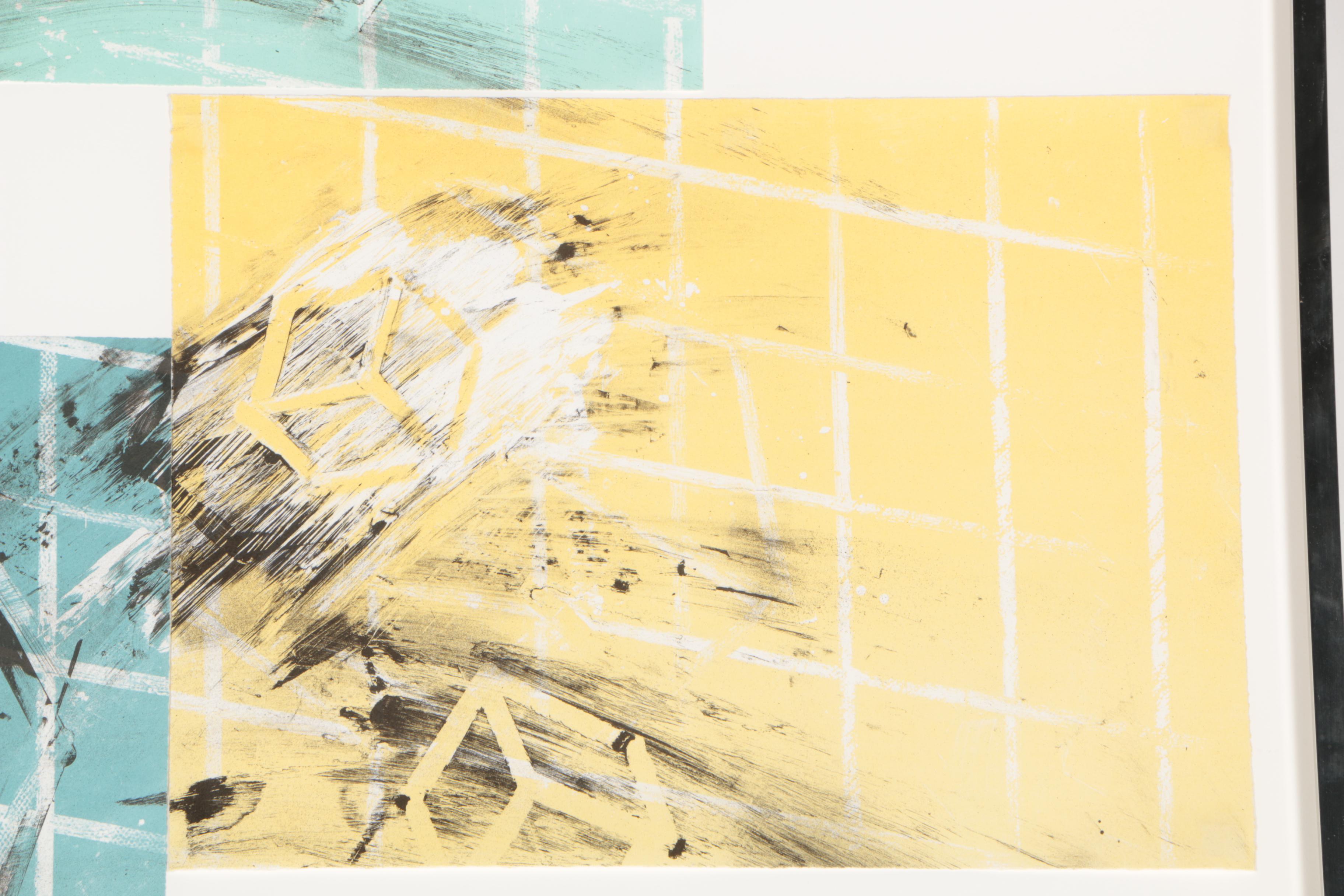 Mel Bochner Abstract Serigraph "Four Color Quartet"