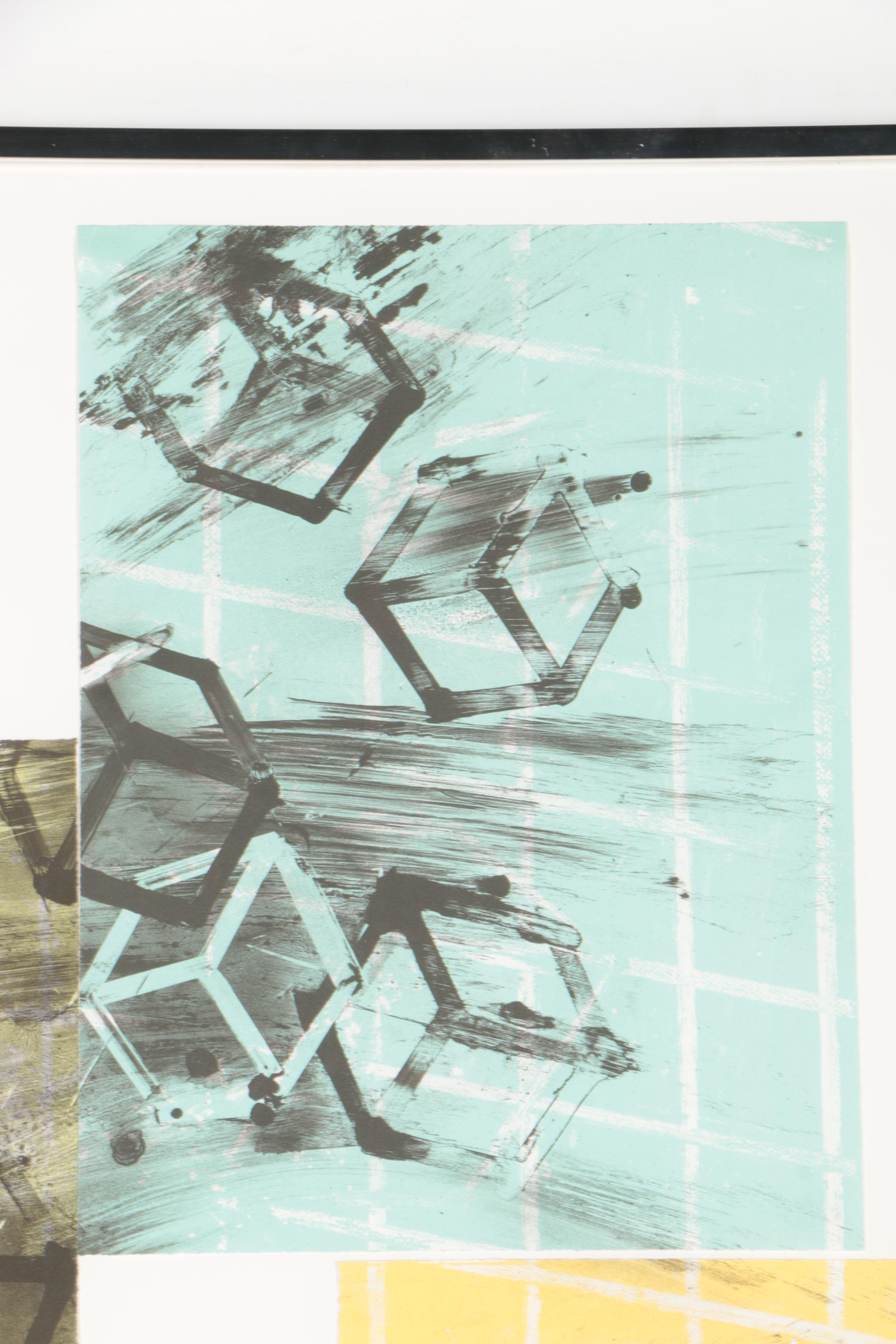 Mel Bochner Abstract Serigraph "Four Color Quartet"