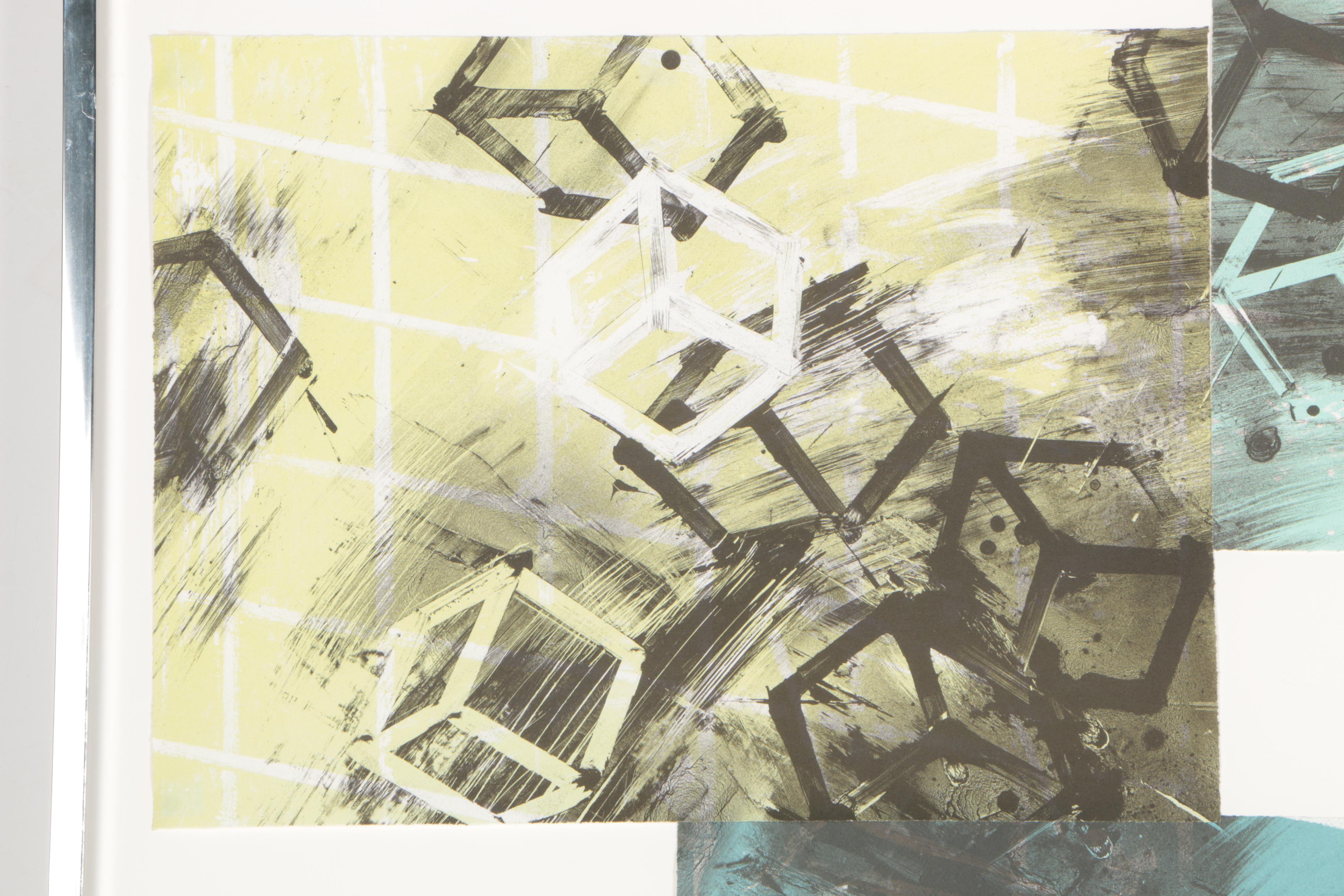 Mel Bochner Abstract Serigraph "Four Color Quartet"