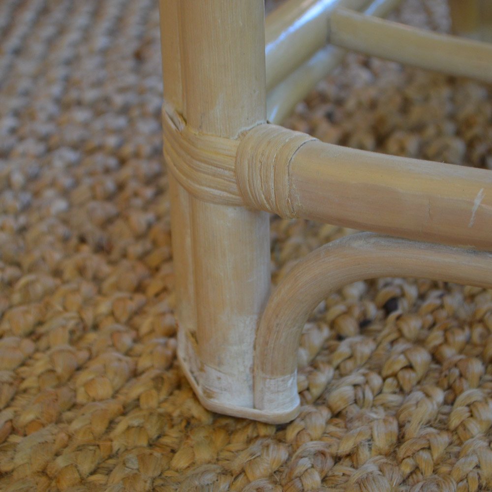 Glass Top Wicker Coffee Table