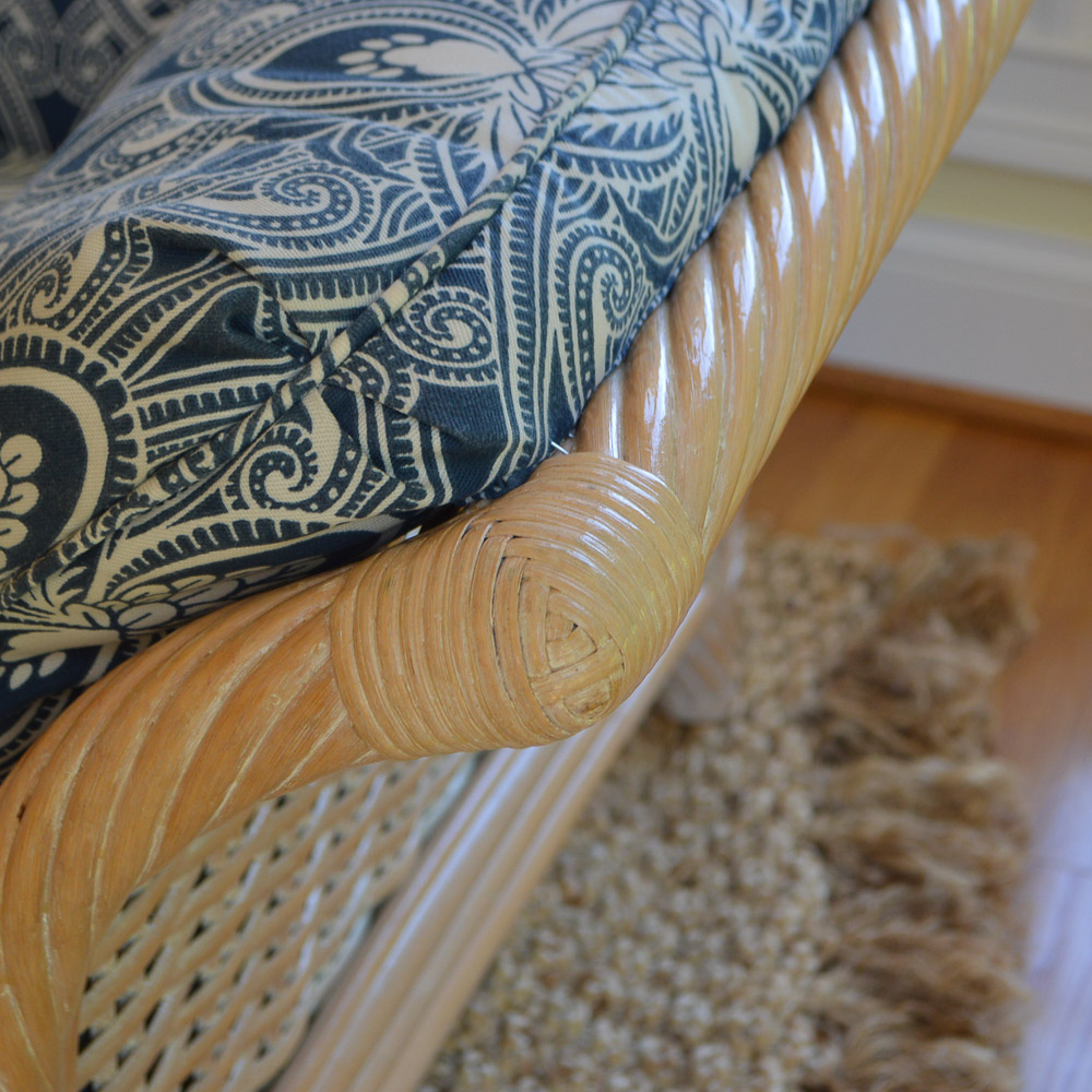 Faux Bamboo and Wicker Loveseat