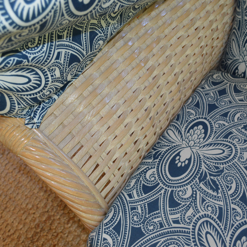Faux Bamboo and Wicker Loveseat