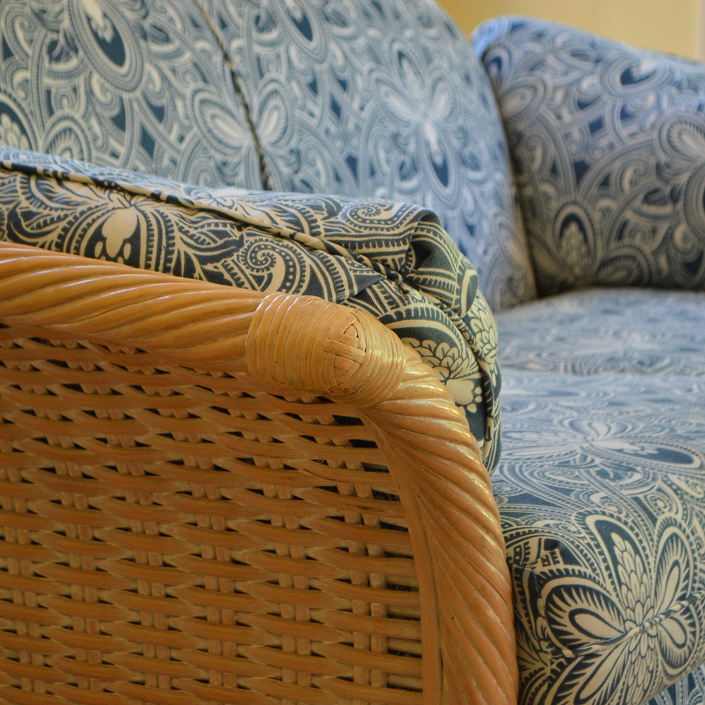 Faux Bamboo and Wicker Loveseat