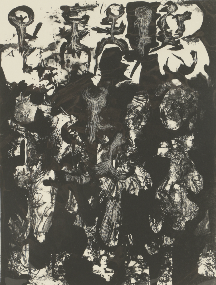 John Ihle Limited Edition Lithograph on Paper of Abstract Black and White Composition