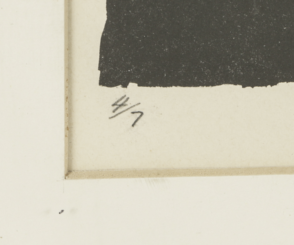 John Ihle Limited Edition Lithograph on Paper of Abstract Black and White Composition