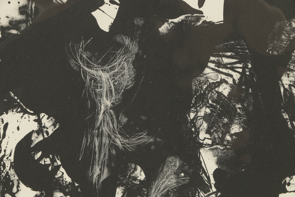 John Ihle Limited Edition Lithograph on Paper of Abstract Black and White Composition