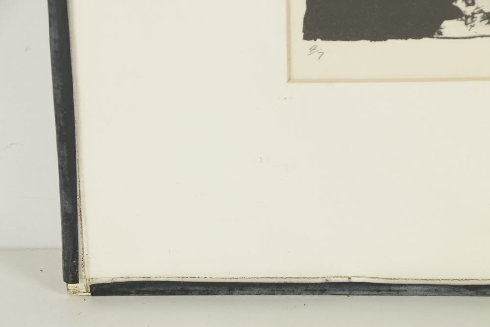 John Ihle Limited Edition Lithograph on Paper of Abstract Black and White Composition