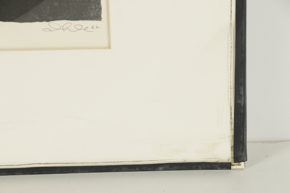 John Ihle Limited Edition Lithograph on Paper of Abstract Black and White Composition