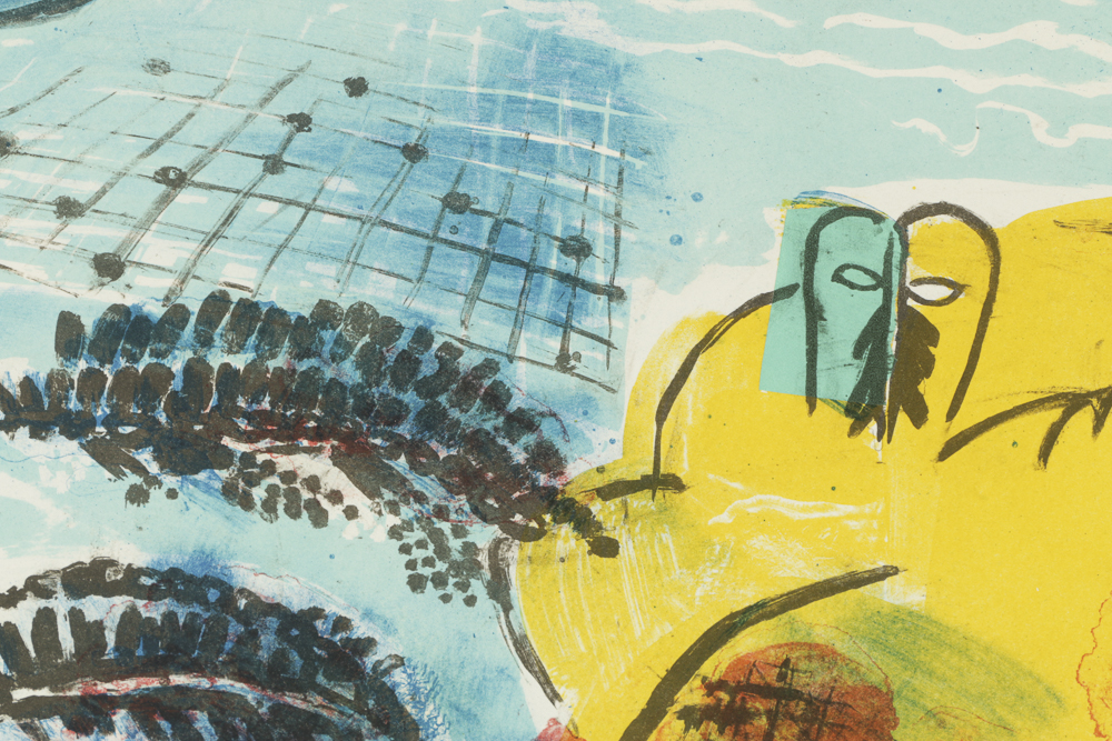 Limited Edition Lithograph on Paper of an Abstract Scene