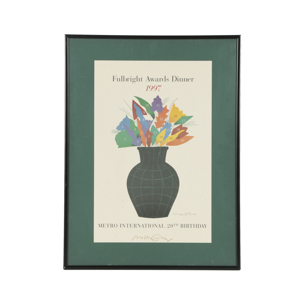 Offset Lithograph Poster for Fulbright Awards Dinner Signed by Milton Glaser