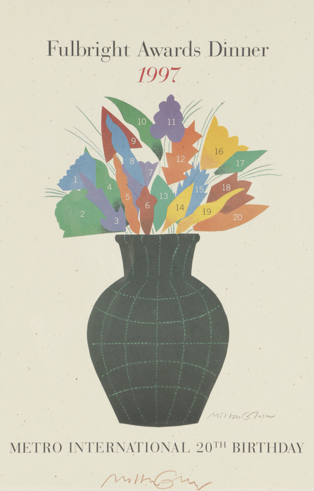 Offset Lithograph Poster for Fulbright Awards Dinner Signed by Milton Glaser