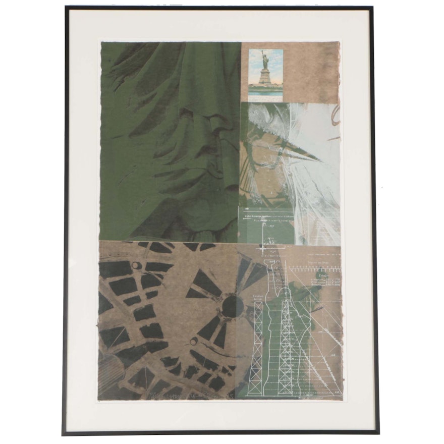 1983 Robert Rauschenberg Limited Edition Hand Pulled Lithograph "Statue of Liberty"
