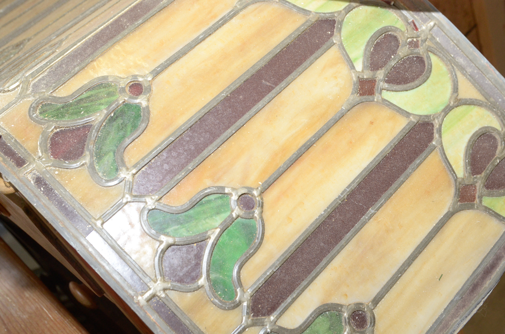 Pair of Unframed Tiffany Style Stained Glass Panels