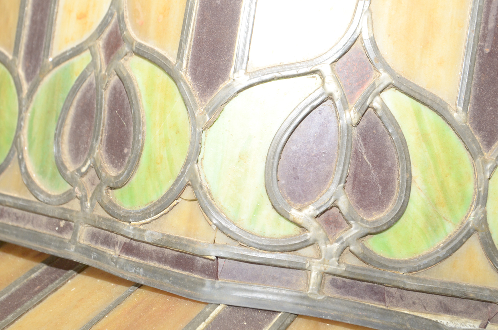 Pair of Unframed Tiffany Style Stained Glass Panels